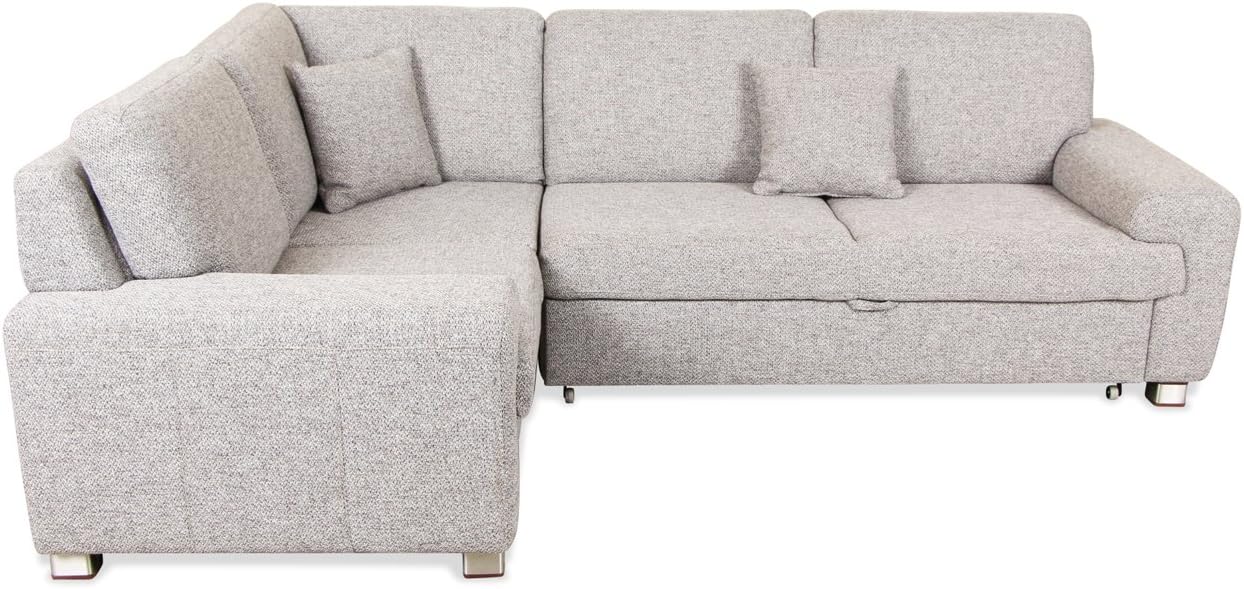 Sofa Matex Rundecke Plaza mit Schlaffunktion Grau stoff Grau