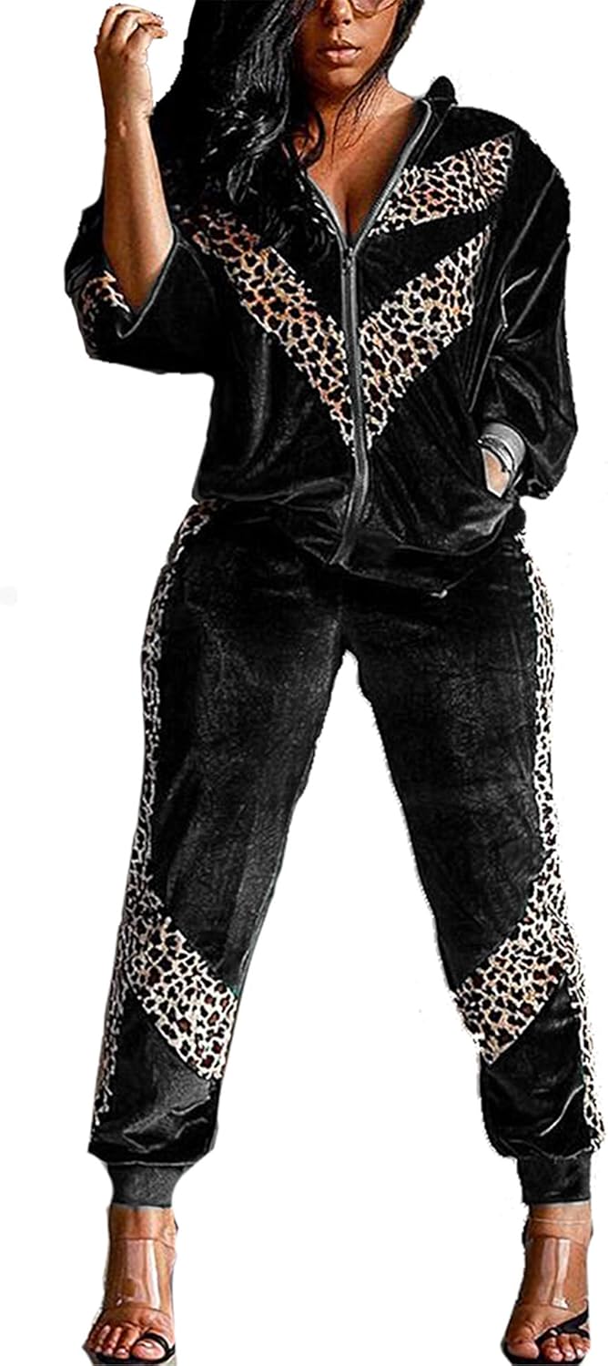 Shuyun Sweatsuits for Women Tracksuit 2 Piece Outfits Velour & Fleece Active Wear ZipUp