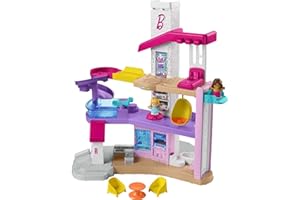 Fisher-Price Little People Toddler Toy Barbie DreamHouse Playset with Music Lights & Figures for Pretend Play Kids Ages 18+ Months