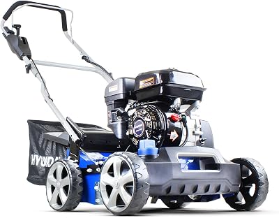 Hyundai 212cc Petrol Scarifier Aerator 400mm 5 Cutting Heights 45L Bag