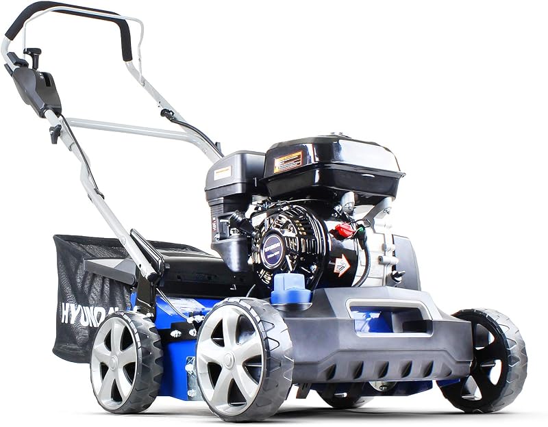 Hyundai 212cc Petrol Scarifier Aerator 400mm 5 Cutting Heights 45L Bag