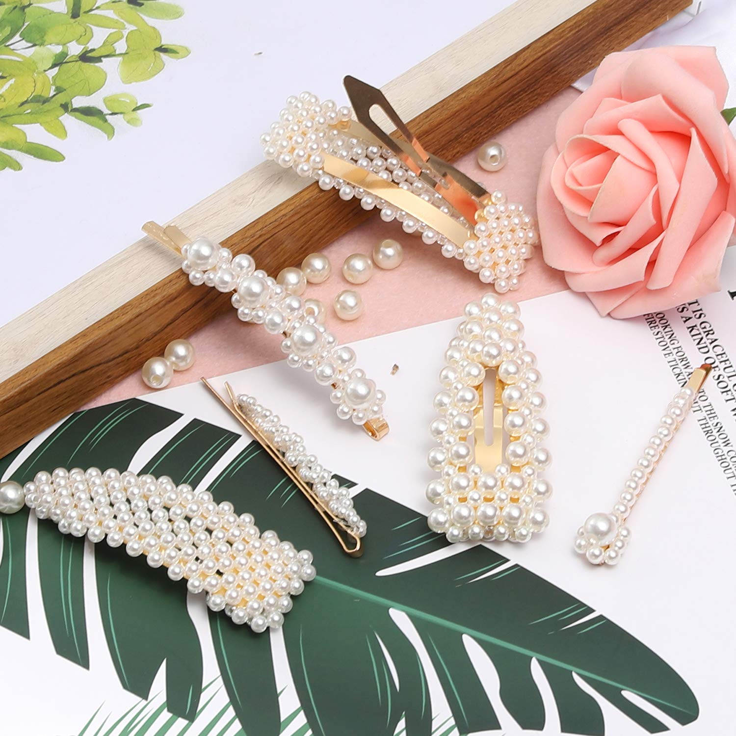 18 Pcs Pearl Hair Clips Large Hair Clips Pins Barrette Hair for Women Girls Fashion Hair Accessories : Beauty