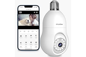 LaView 4MP Bulb Security Camera 2.4GHz,360° 2K Security Cameras Wireless Outdoor Indoor Full Color Day and Night, Motion Dete
