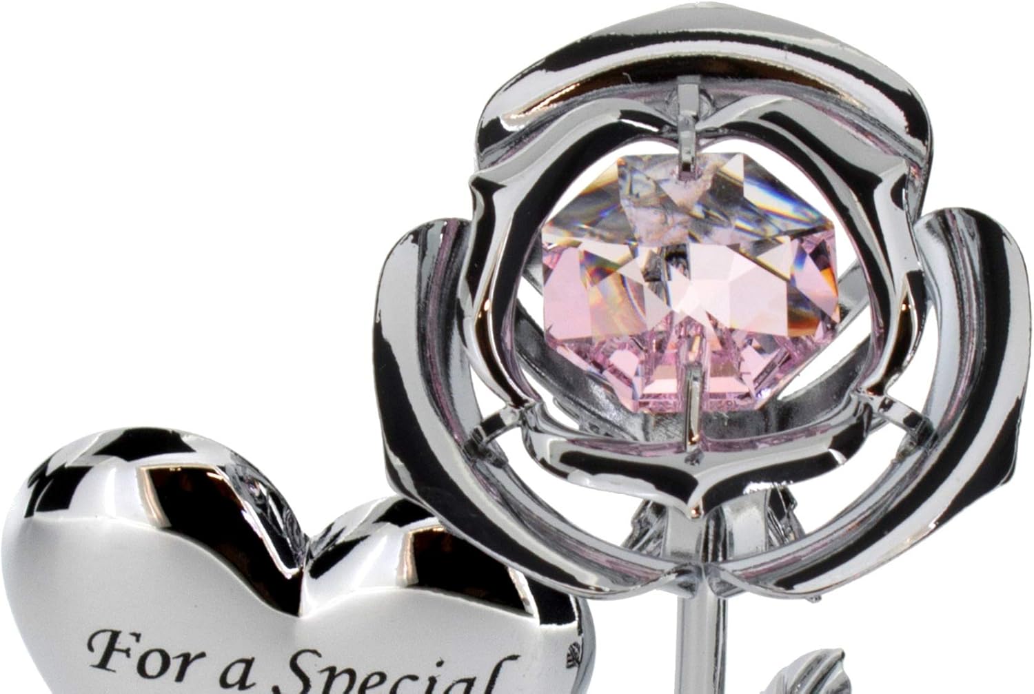 Crystocraft Crystal Ornament Gift Set made with Swarovski crystals Strass Rose Flower (For a Special Mum) - Image 4