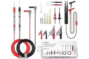 BINTA 25-Piece Silicone Multimeter Leads Kit CAT Ⅲ 1000V 20A with Replaceable Test Probes 4PCS Large/Medium Alligator Clips Tweezer, Professional Leads Kit for Industrial Car Home Electrical Testing
