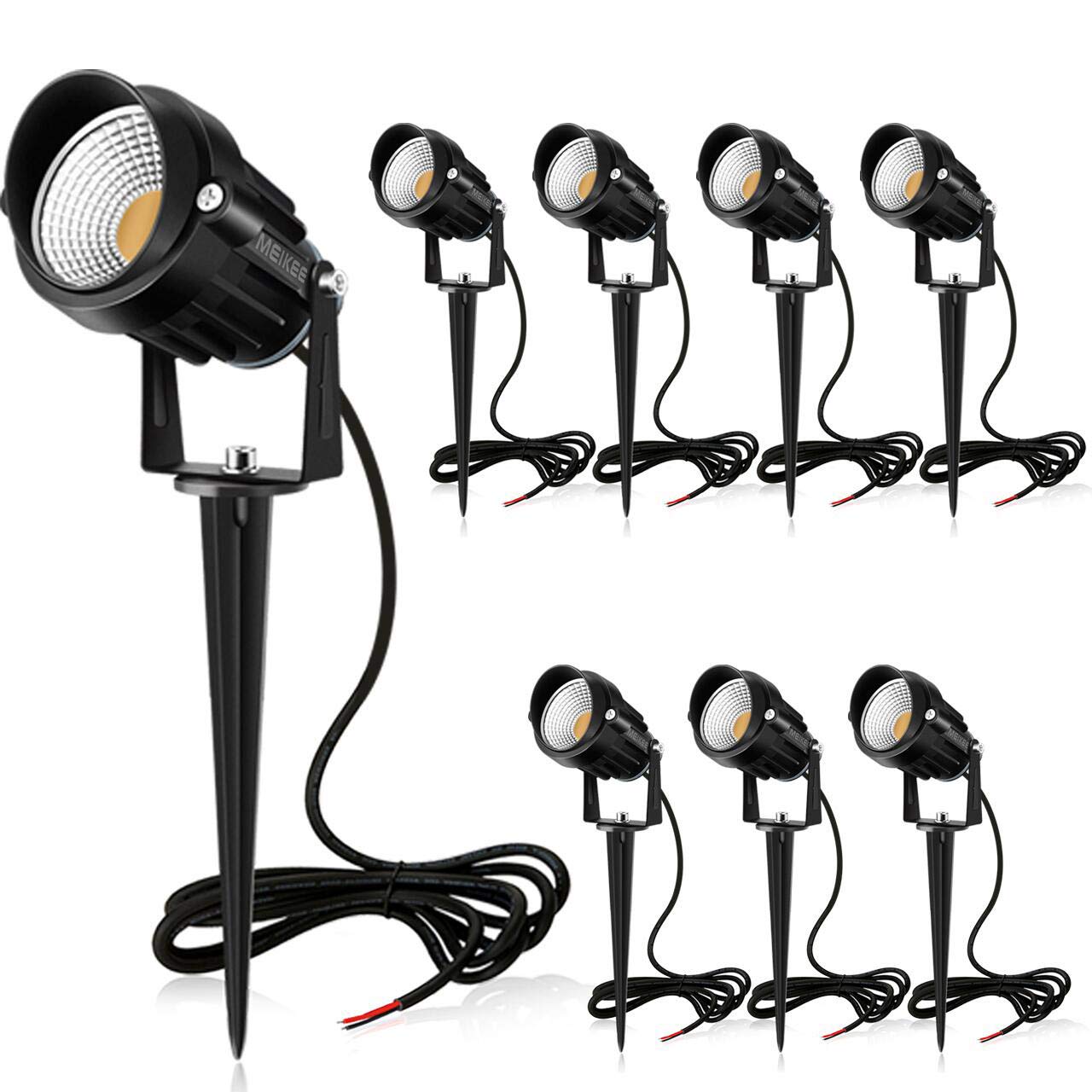 MEIKEE 7W LED Landscape Lights 12V/24V Outdoor Spotlight Led (8 Pack