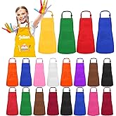 Ecoofor 24 Pieces 12 Colors Kid Aprons Set XL for 7-13 Age Children Chef Aprons Kids Painting for Kitchen Cooking Baking Painting