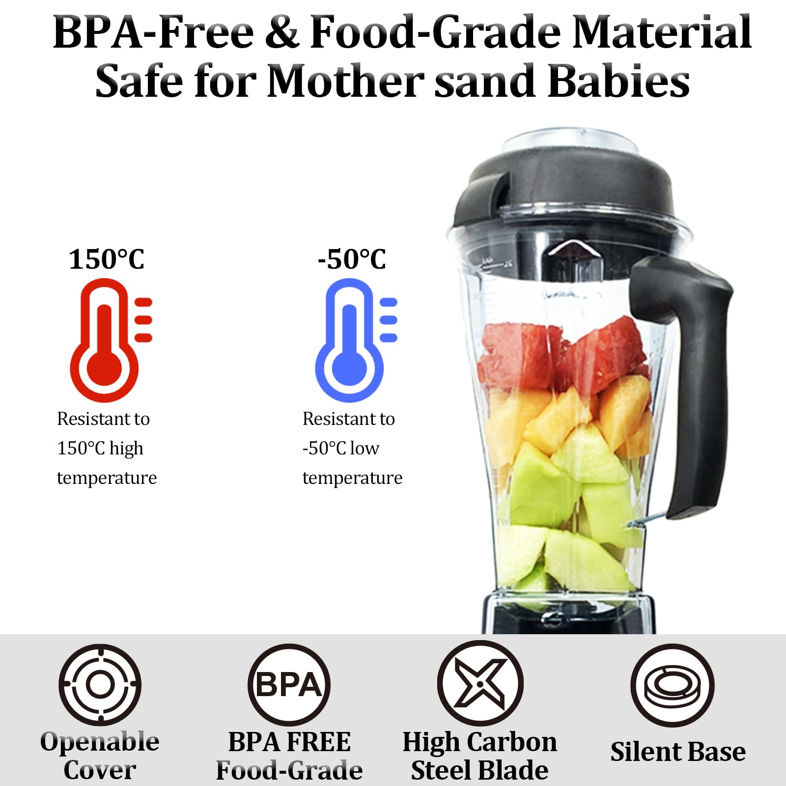 For Vitamix Blender Pitcher 64oz, Replacement for Vitamix 5200 5000 5300 6300 VM0101 VM0103 VM0197 Classic/Explorian/Commercial Series etc Container Jar Cup