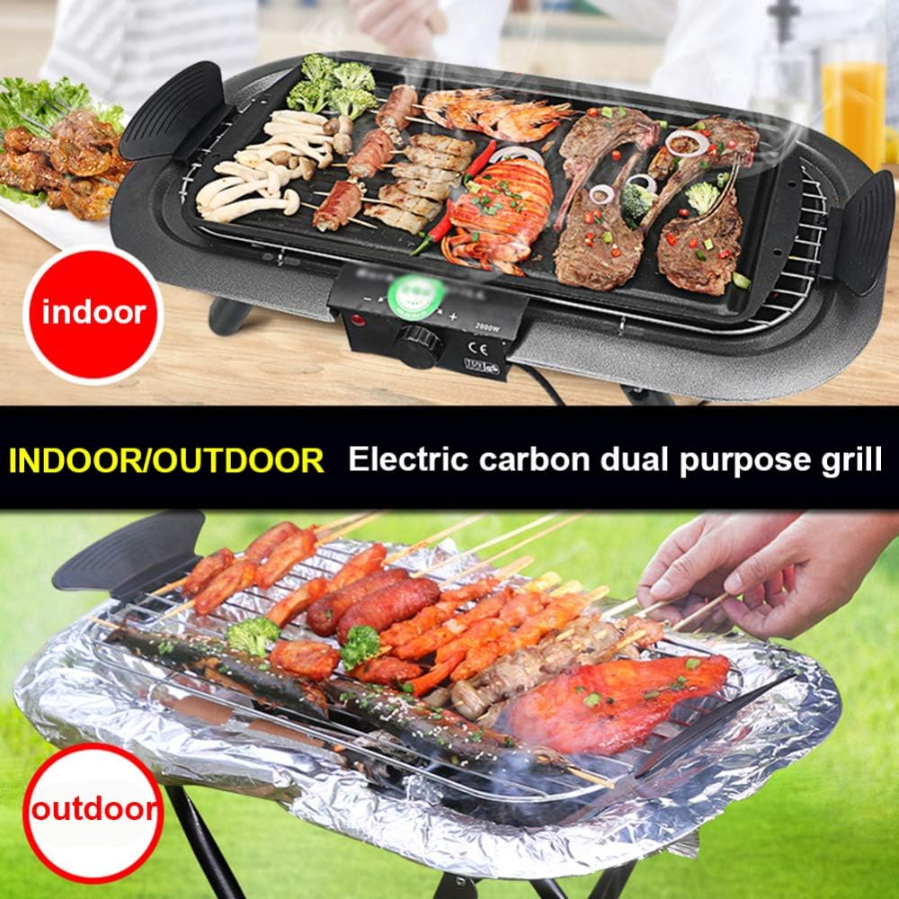 review Electric Table Top Teppanyaki Grill Griddle Indoor/Outdoor Hotplate Cooker Grill Table Hot BBQ Plate for Kitchen Dinner Party Camping Festival Cooking