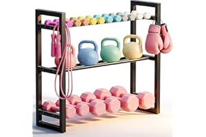 JACNITAD Dumbbell Rack, 3 Tier Weight Racks for Dumbbells with 330 Pound Capacity, Heavy Duty Weight Rack for Home Gym, Space