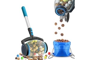 Zozen Nut Gatherer, Acorn Picker Upper, Pecan Picker Upper - Side Opening Dump, Apply to Acorns, Pecans, Buckeyes, Hickory Nuts, Nerf Balls, Golf Balls, Objects Size 3/8'' to 1''; 1 Gallon
