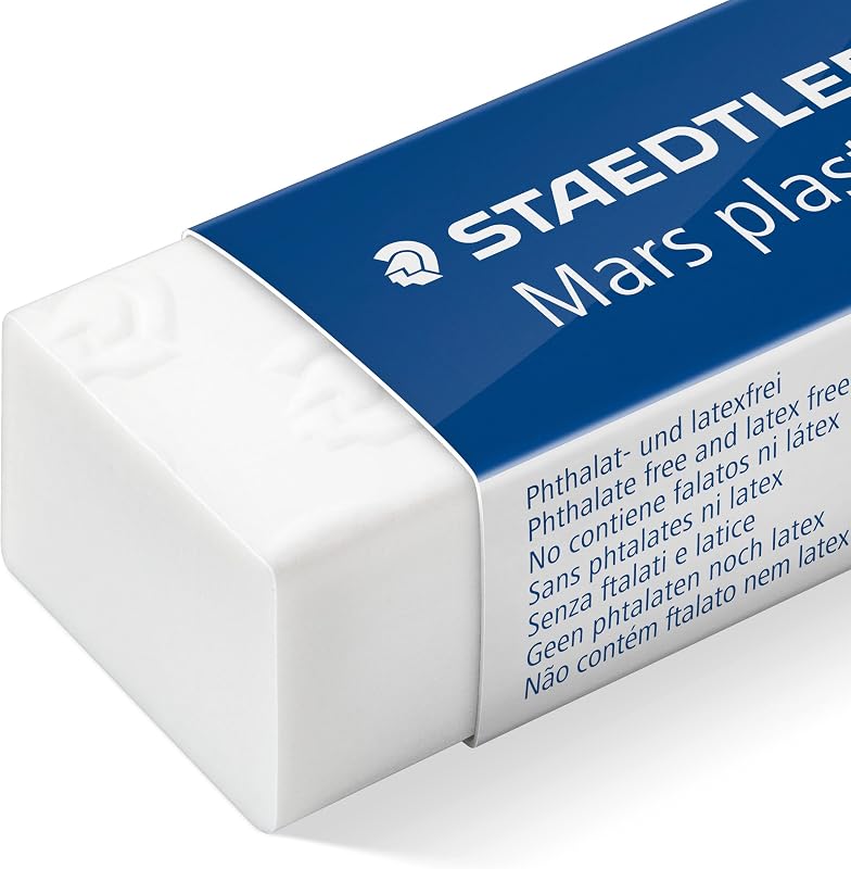 Borrachas plásticas staedtler mars, brancas, pacote com 3