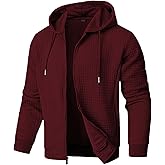 JMIERR Men’s Jacquard Plaid Hoodie Long Sleeve Drawstring Casual Hooded Sweatshirts Jackets with Pockets