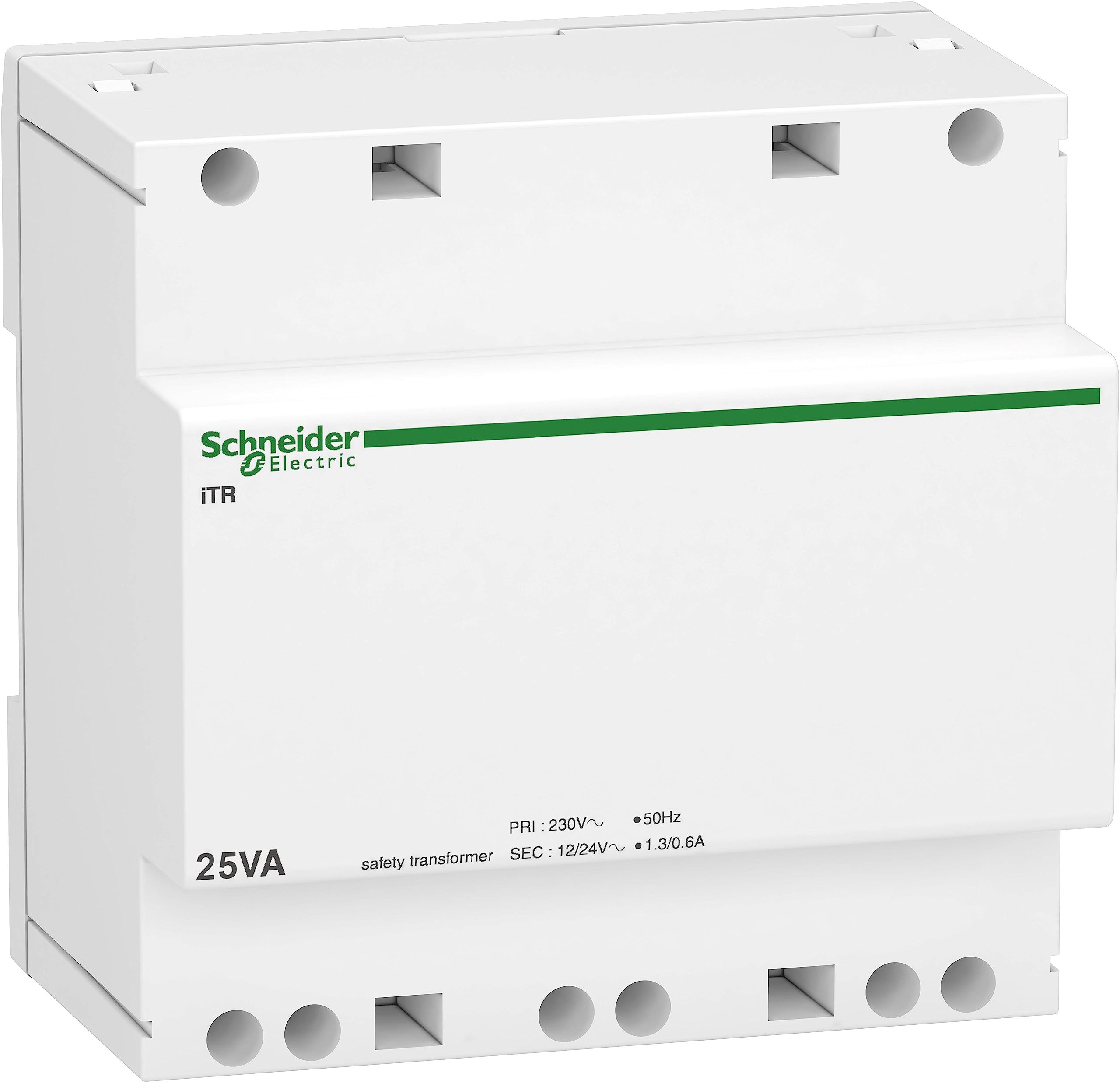 Schneider Electric A9A15219 iTR Safety Transformer, 25VA, 230VAC/12-24VAC, White