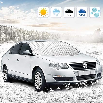 Oladwolf Windschutzscheibenabdeckung, Auto Frontscheibenabdeckung Magnetische Scheibenabdeckung Frostschutz Faltbare Sonnensc