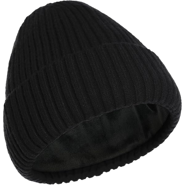 ✨Amzjjle Women Black Fashion Knit Beanies Warm Fleece Lined Thermal Skull Caps Skeleton Beanie Hats for Men Women, Funny Halloween Knitted  main image 3