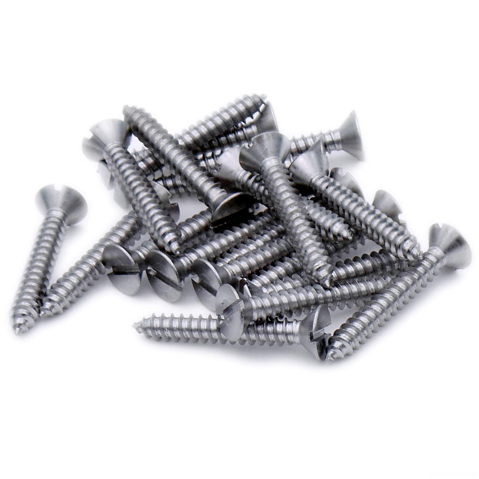 No.6 x 1.5 (3.5mm x 38mm) Slot Countersunk Self-Tapping Screw - Stainless Steel (A2) (Pack of 20)