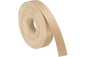 uxcell 1 Inch x 49ft Wood Veneer Edge Banding, Pre-Glued Flexible Beech Edging Strips, Iron on with Hot Melt Adhesive Wood Ta