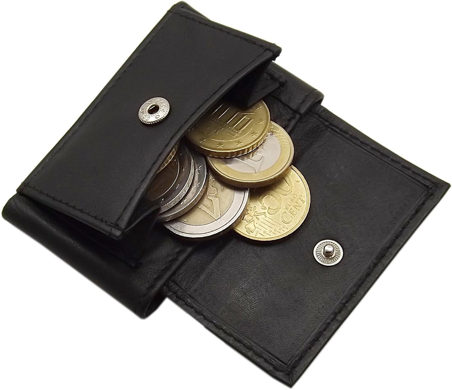 myledershop MJ-Design-Germany Calf Leather Mini Wallet 8x1.5x5cm in Black, 7.5 x 1 x 5.5 cm - Image 4