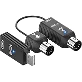 FORE K1 Wireless MIDI USB Interface Work with MIDI Keyboard/MIDI Deivce | Edit&amp;Record, Wireless , No Driver Required, Plug &amp; Play, Compatible with iOS&amp;Android, Windows/Mac OS - 33ft