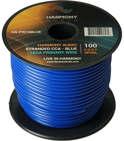 Sky High Car Audio 16 Gauge Primary Wire – 500 Ft Spool, Red, Remote/12V Lead