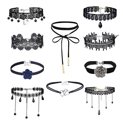 Mingjun 10 Pièces En Dentelle Collier Ras Du Cou Pour Femmes