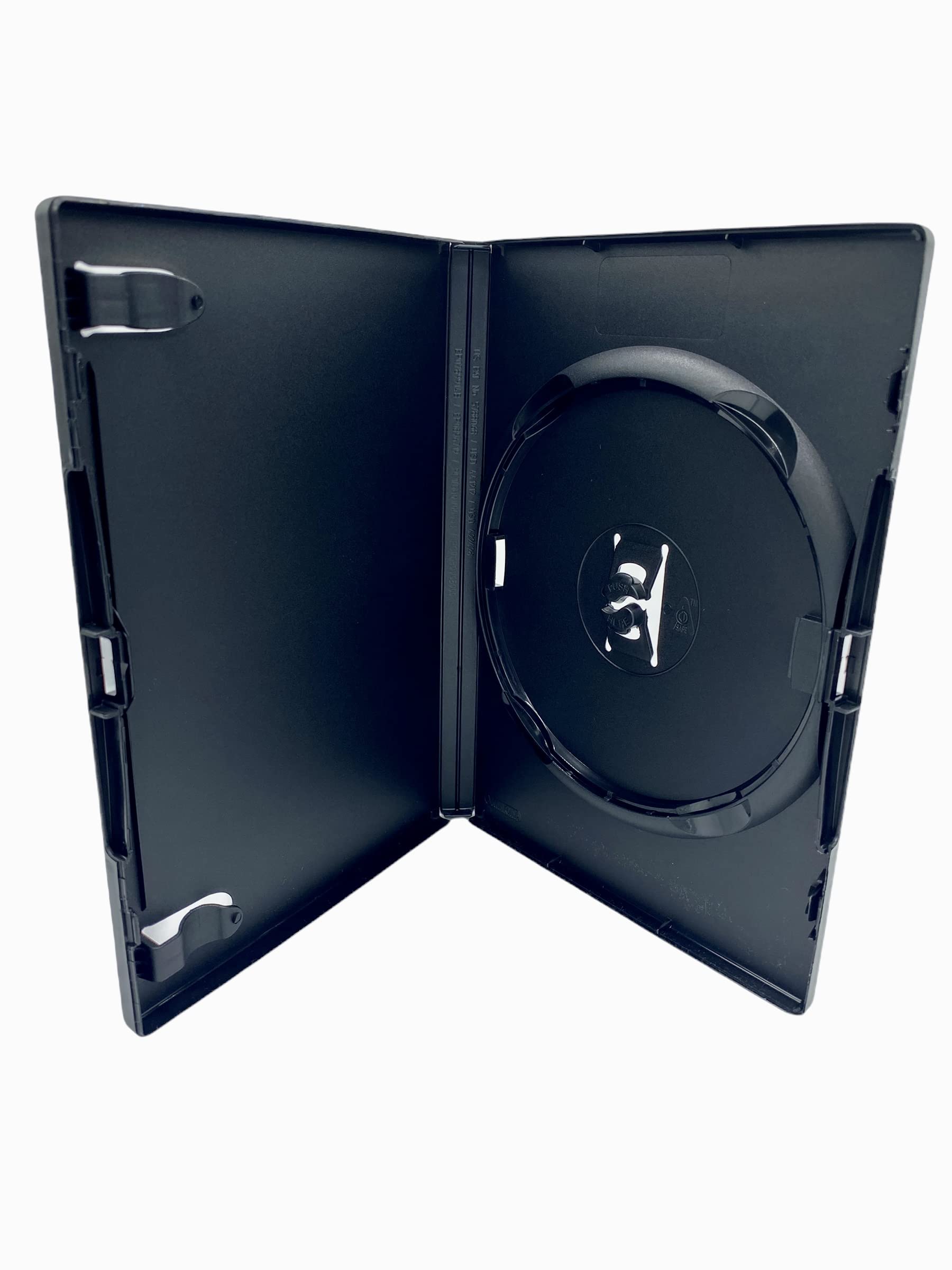 Amaray 5 x Dragon Trading Single Black DVD/CD/BLU RAY Disc Cases To Hold 1 Disc Of Any Format With 14mm Spine and Outer Sleeve For Artwork
