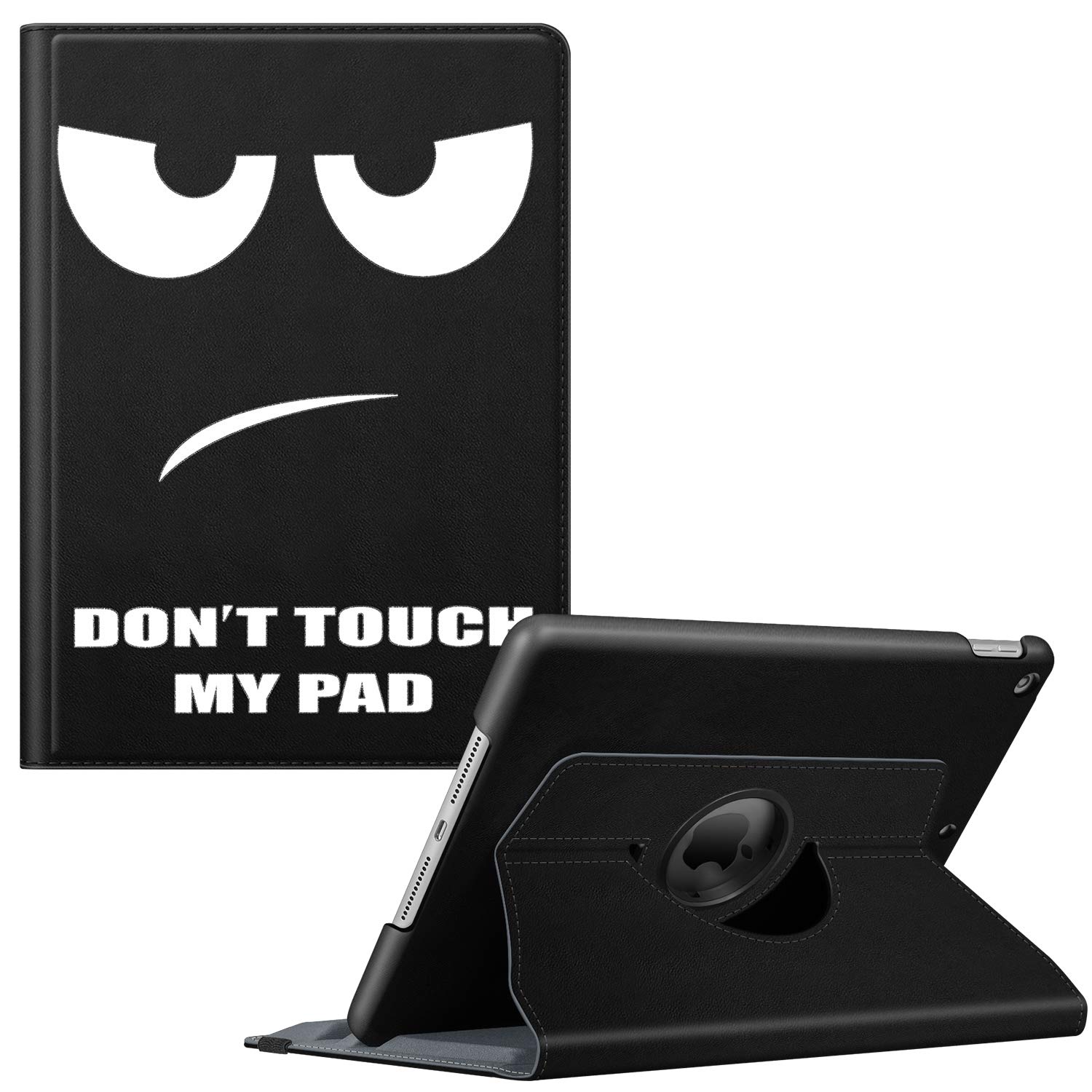 FINTIE Case Compatible with iPad 9th Generation 2021 / 8th Gen 2020 / 7th Gen 2019 10.2 Inch - [Stylus Storage] 360° Rotating Protective Case Cover, Don't Touch — image 1