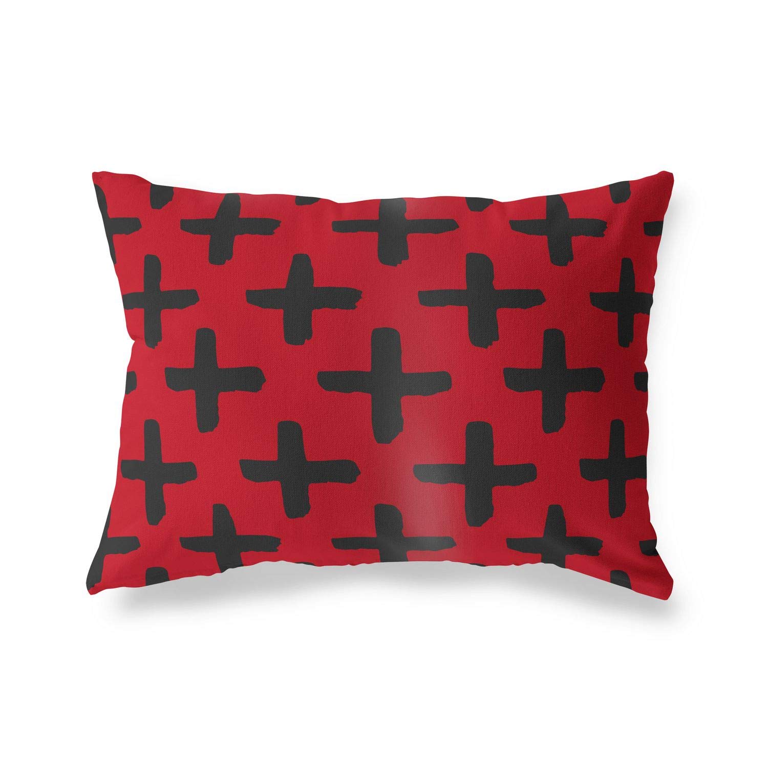 BonaMaison Decorative Cushion Cover, Red Black Throw Pillow Covers, Home Decorative Pillowcases for Livingroom, Sofa, Bedroom, Size: 45X60 Cm - Designed and Manufactured in Turkey