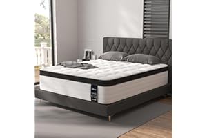 LETMOON King Size Mattress, 10 Inch Hybrid King Mattress in a Box, Medium Firm Memory Foam and Pocket Springs, 3 Coils Strong Edge Support, Pressure Relief