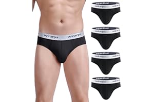 wirarpa Men's Cotton Stretch Underwear Support Briefs Wide Waistband Multipack