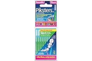 Piksters Interdental Brushes, Size 6, Green Handle
