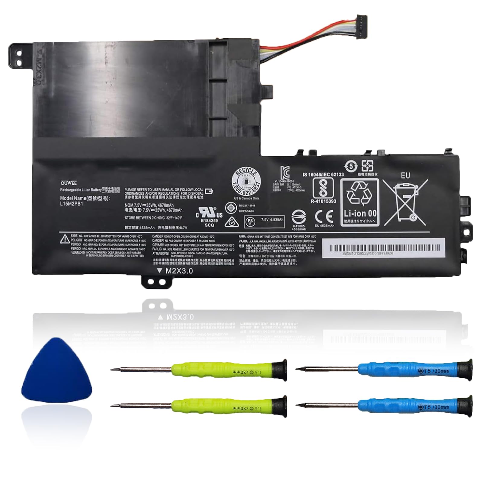 Photo 1 of **MISSING EXTRAS**OUWEE L15M2PB1 Laptop Battery Compatible with Lenovo IdeaPad 330S-14IKB 330S-15ARR 330S-15IKB 330S-14AST Serie L15L2PB1 L15C2PB1 L15M3PB0(Shape-A)