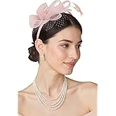 BABEYOND Fascinators Hats for Women - Tea Party Hat Kentucky Elegant Tulle Feather Ribbon Bridal Wedding Derby Headband