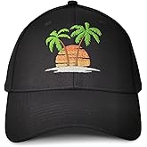 Hepandy Embroidered Palm Tree Hats for Men Women