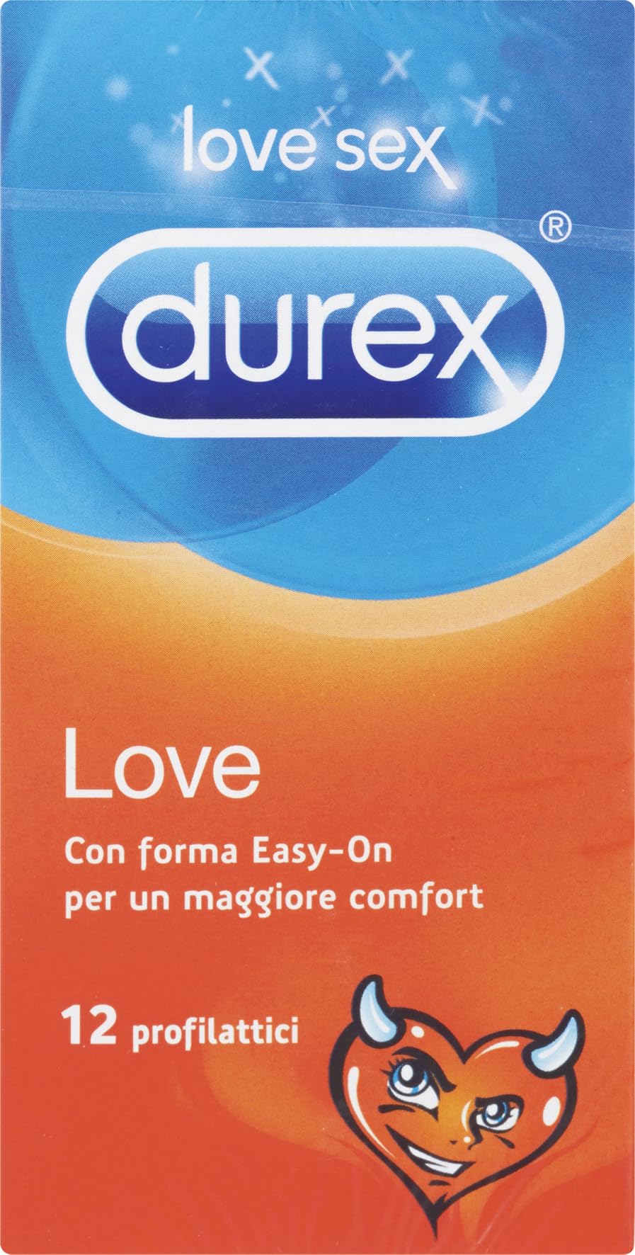 Durex Love Condoms, Comfort Condoms, Easy to Wear 12 Unità (12 Count, Plain, Lubricated, Latex, Unscented)