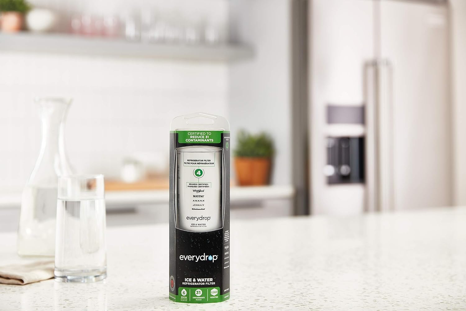 EveryDrop by Whirlpool Refrigerator Water Filter 4, EDR4RXD1 (Pack of 1): Home Improvement