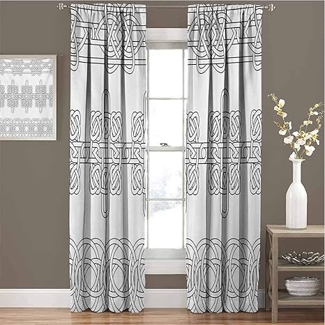 Cortinas opacas irlandesas para dormitorio con motivos indígenas en