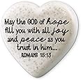 Lighthouse Christian Products Joy and Peace Scripture Heart 2.25 x 2.25 Cast Stone Plaque