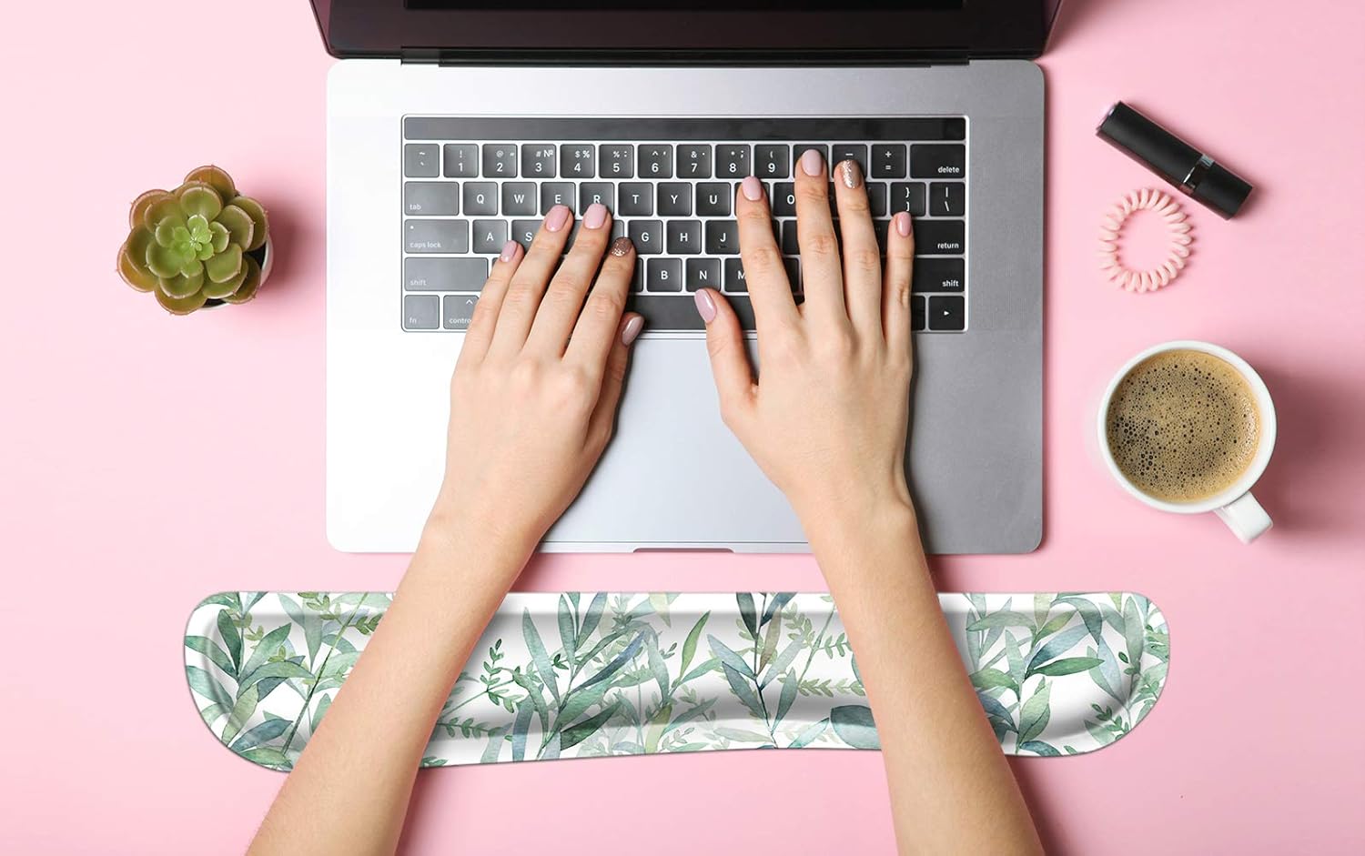 Ergonomic Mouse Pad with Wrist Support and Keyboard Wrist Rest Pad Set, iDonzon Cute Wrist Pad with Non-Slip Rubber Base and Raised Memory Foam, Easy Typing & Pain Relief, Green Plants : Office Products