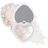 KimChiChic Beauty Pearl Gone Wild Pressed Shimmer Highlighter Makeup, Hope | Micro-Fine Blue Iridescent Face &amp; Body Shimmer, Buttery Highlighter Powder in Heart-Shaped Compact with Mirror, 0.32 oz (9 g)