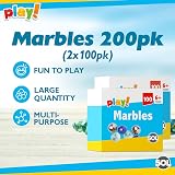 SOL Traditional Glass Marbles 200pk Cat’s Eye Assorted Colours Kids Toys view 2