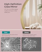 SONGMICS Round Mirror 61 cm Gold Metal Frame Wall Mounted LWM102A01 view 3