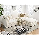 Txtin's Cloud Couches for Living Room L Shaped Sectional Couch with Ottoman Deep Plush 4 Seats Sofa Modern Sofa for Apartment
