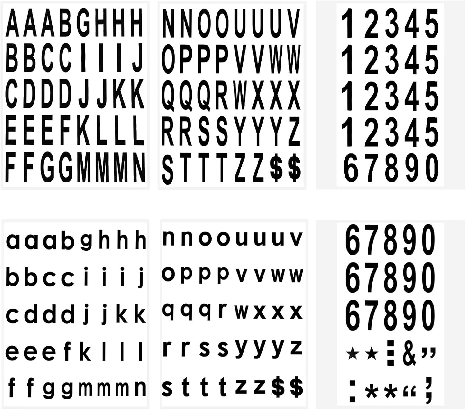 LUTER 210pcs 6 Sheets Mailbox Number Stickers Waterproof Adhesive Stickers for Mailbox Home, Door, Address Number