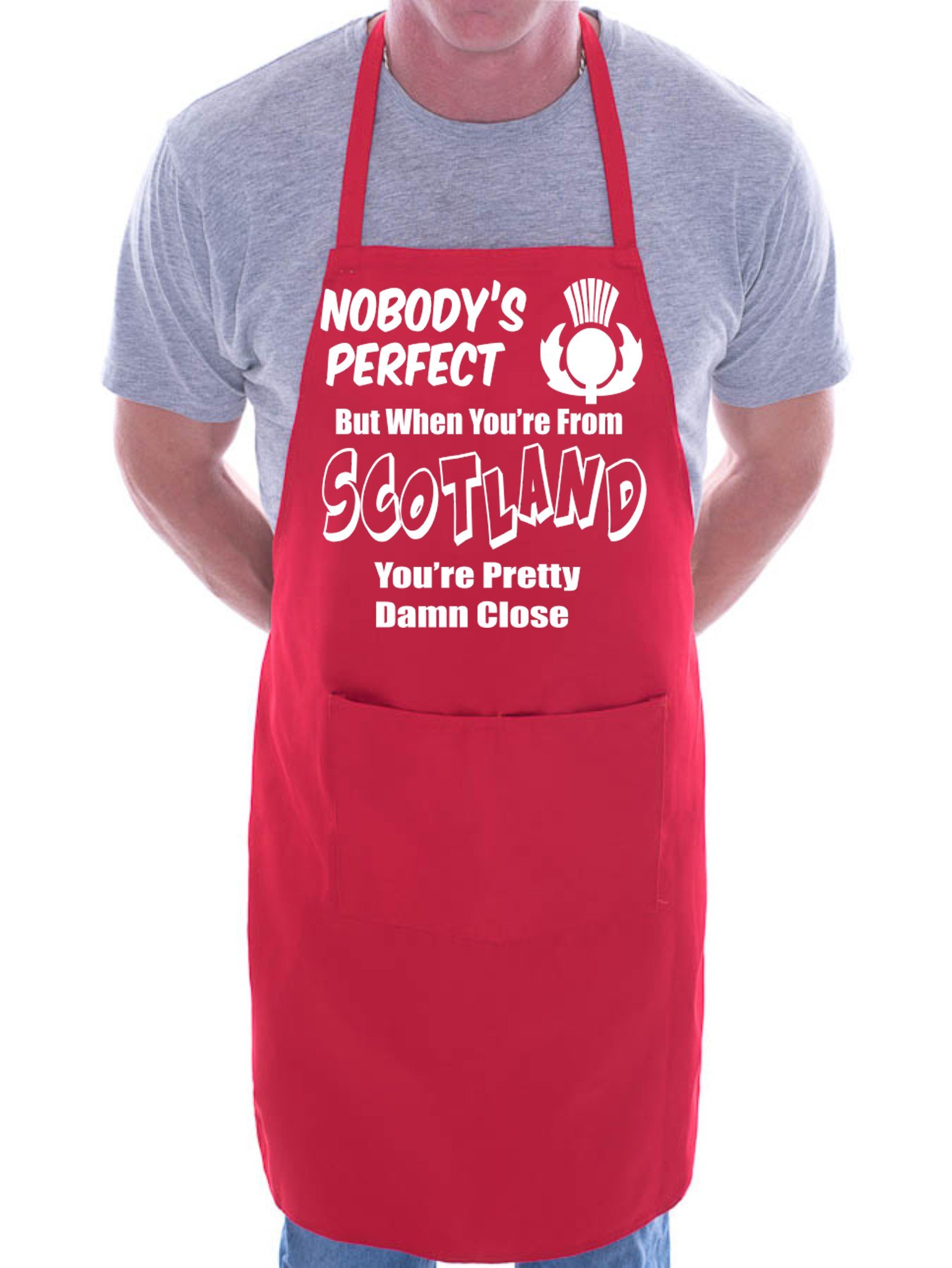 Print4U Scotland Scottish Perfect BBQ Cooking Funny Novelty Apron Red
