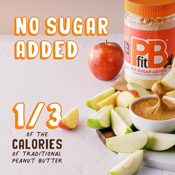 PBFIT NO SUGAR ADDED PEANUT BUTTER POWDER, POWDERED PEANUT BUTTER SPREAD FROM REAL ROASTED PEANUTS, 8G PROTEIN, MADE WITH ERYTHRITOL AND MONK FRUIT, 13 OUNCE (PACK OF 1)