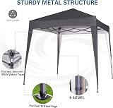 mcc direct 2m x 2m Pop-up Gazebo Waterproof Canopy Grey with Sides view 2