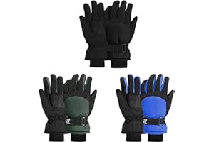 LYDTICK 3 Pairs Winter Gloves for Kids Waterproof Snow Ski Gloves for Boys Girls Outdoor Toddler Mittens