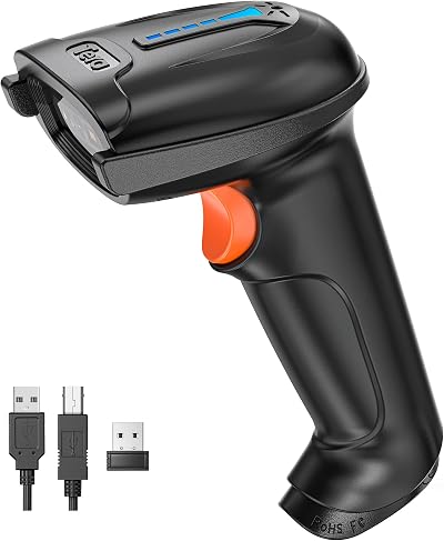 Tera 2D QR Barcode Scanner Wireless USB 2.4G D5100 Black